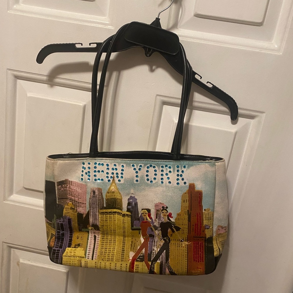 Frankie & Johnnie “New York” Sequined Shoulder Bag Tote Wallet Purse Vintage